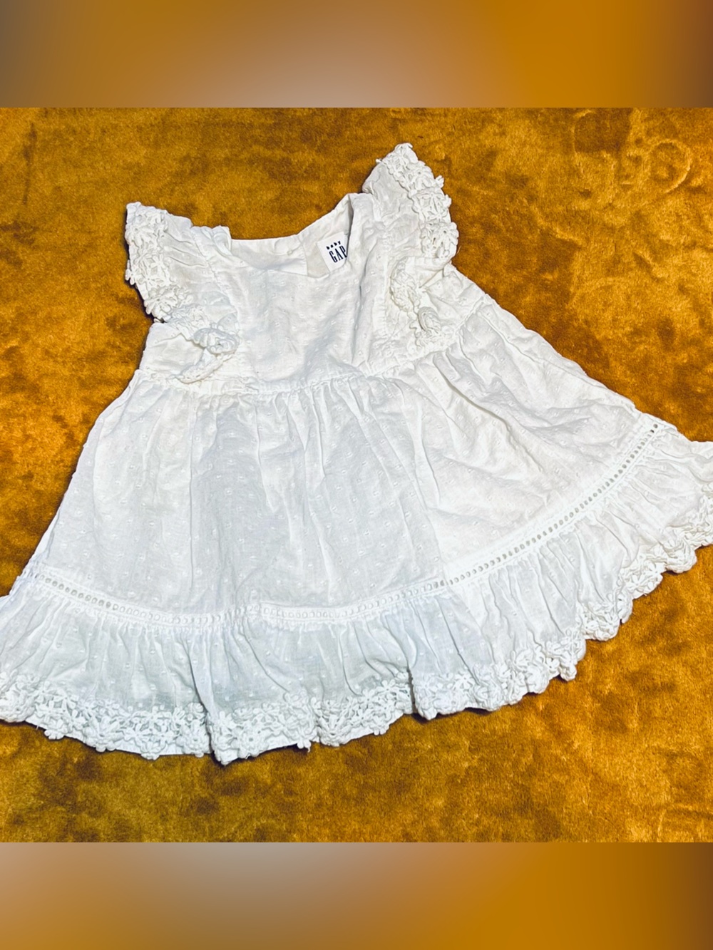 Baby GAP White Eyelet Lace Dress 6-12 mo